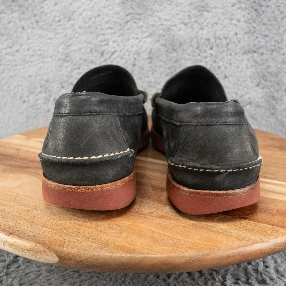 G.H. Bass Weejuns Waldo Penny Loafers  Black Suede Leather Men's Shoes Sz 11.5 D